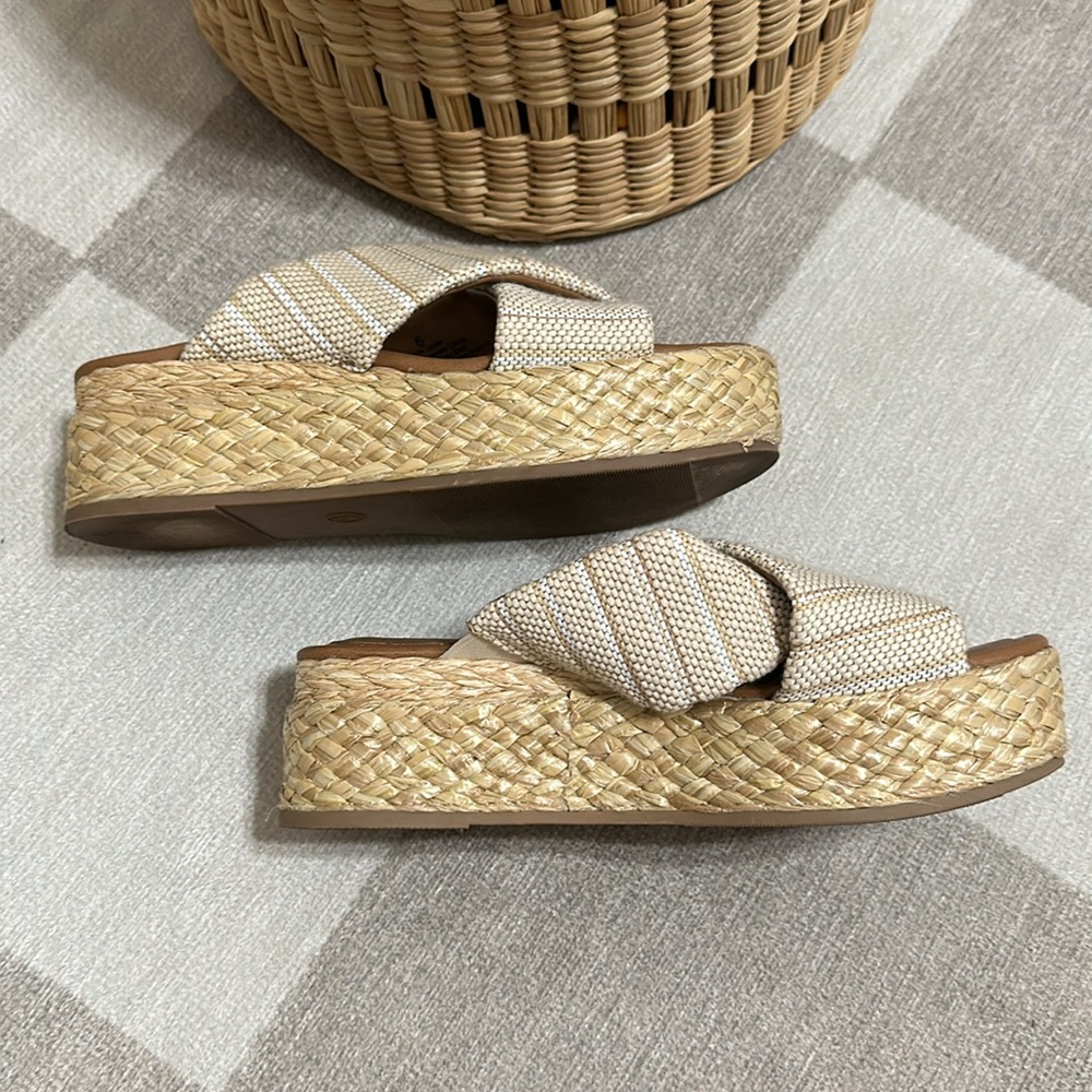 Neutral Stripe Espadrille Sandals - Picture 4 of 6